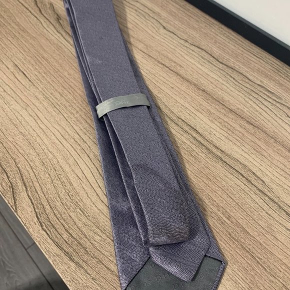 DIOR Homme Purple Black Metallic Striped Silk Neck Tie - Picture 4 of 8